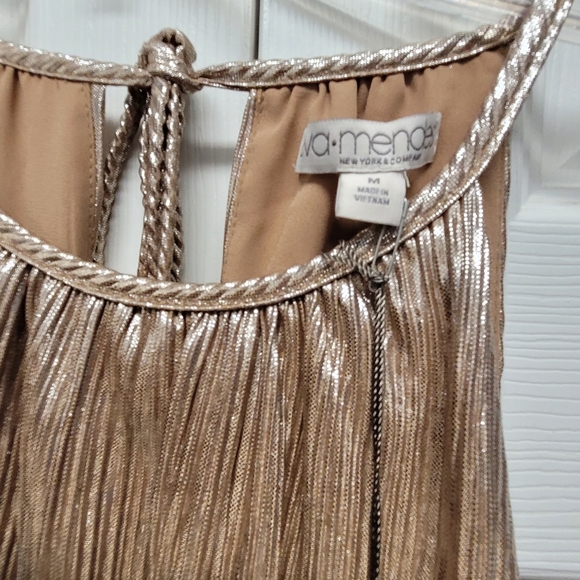 Eva Mendes for New York & Co Gold Metallic Maxi Dress - Picture 6 of 10